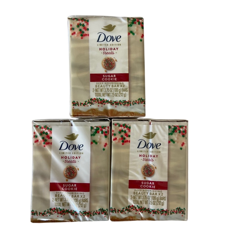 Dove Holiday Treats Beauty Bar  Sugar Cookie 3 Packs 6 Bars Limited Edition